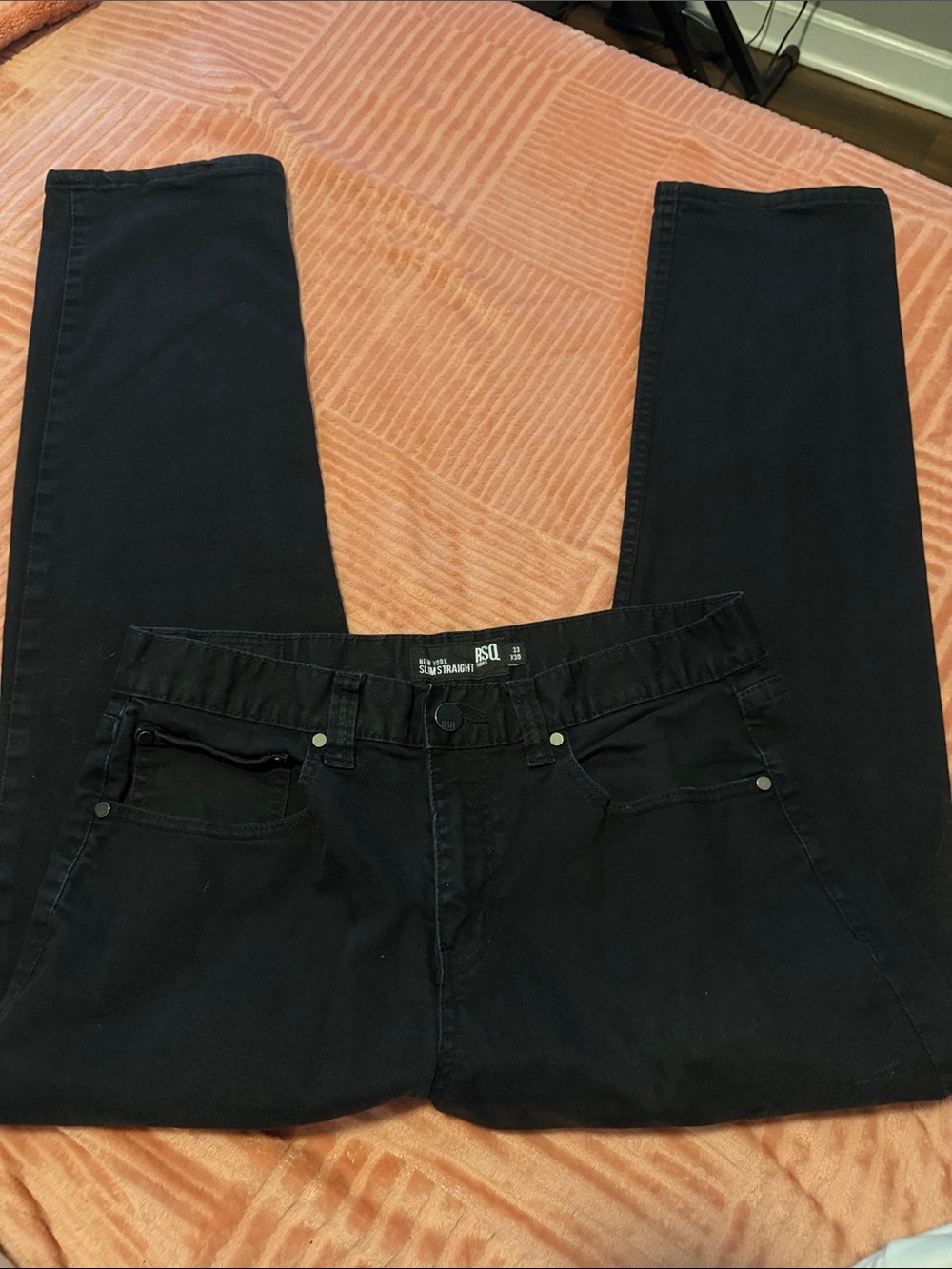 RSQ Men’s Black Slim Straight Jeans
